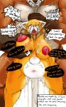  1girl aggressive_retsuko anthro big_breasts big_dom_small_sub blood blush bound breasts bruised canine cum cum_drip cum_inside dripping english_text forced fox furry hakiahki inflation larger_male male male/female mammal nipples nude open_mouth penetration penis rape red_panda retsuko rough_sex sex simple_background size_difference tears text tongue tongue_out white_background 