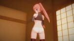 16:9 16:9_aspect_ratio 1girl anime azur_lane blush blushing_at_viewer elbow_gloves female_focus female_masturbation gloves hentai indoors light-skinned_female light_skin looking_at_viewer masturbation open_eyes panties partially_clothed ponytails room san_diego_(azur_lane) solo_focus standing teen video_game video_game_character white_panties