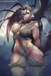  1girl big_breasts black_hair breasts capcom cleavage cute cutesexyrobutts ibuki long_hair looking_at_viewer muscular muscular_female ponytail shiny shiny_skin standing street_fighter thick_thighs thighs toned weapon wide_hips 