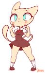 1girl blue_eyes blush cute diives embarrassed gif hot mew no_panties pokemon pussy sexy smile tail upskirt 