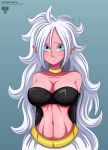  alcasar-reich alcasar-reich_(artist) android android_21 big_breasts breasts cleavage dragon_ball dragon_ball_fighterz dragon_ball_super dragon_ball_z female majin majin_android_21 solo 