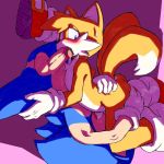 2018 2boys 69_position anthro anthro_only blue_eyes blue_fur blush canine censor_bar censored duo fellatio fox fur furry giga_(artist) hedgehog male male/male male_only mammal miles_&quot;tails&quot;_prower mostly_nude open_mouth oral orange_fur penis sega sex sonic_(series) sonic_the_hedgehog white_fur yaou