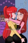2_girls arigameplays big_breasts breasts brown_hair danyancatsq embrace huge_breasts long_hair onlyfans red_hair red_lips red_lipstick redhead streamer twitch.tv twitter windy_girk youtuber yuri