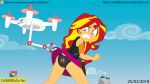  1girl 2018 ass clothed equestria_girls female friendship_is_magic long_hair my_little_pony outdoor outside panties skirt skirt_lift sunset_shimmer two_tone_hair uav 