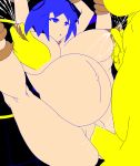 1boy 1girl ahegao anthro anthrofied areola blinky blue_hair breasts collar cum dark_nipples genderswap high_resolution huge_breasts lactation long_hair male male/female nipples nude orgasm pac-man pac-man_(character) pregnant puffy_areolae puffy_nipples sex slave tongue tongue_out