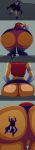  1girl ass big_breasts breasts come_hither dat_ass dc_comics dc_comics edit forehead_jewel from_behind grey_skin huge_ass leaning leaning_forward leotard naughty_face panties purple_eyes purple_hair pussy raven_(dc) ravenravenraven shiny shiny_hair shiny_skin short_hair smile starfire teen_titans wedgie 
