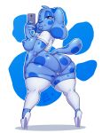 1girl anthro ass blue&#039;s_clues blue_(blue&#039;s_clues) breasts canine captainjerkpants clothing dog footwear furry high_heels holding_object holding_phone legwear mammal nick_jr. nickelodeon nipples phone shoes slightly_chubby