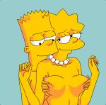  bart_simpson big_breasts brother_and_sister erect_nipples gif incest lisa_simpson smile squeezing_breasts the_simpsons 