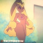  1girl 2018 anthro breasts flexible furry gif looking_at_viewer lopunny nintendo nipples nude pok&eacute;mon pok&eacute;mon_(species) pussy rabbit raised_leg stretching thick_thighs twistedgrim twistedgrimtv video_games 