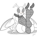  1girl 2_toes ambiguous_gender anthro arthropod blush feet foot_focus insect insect_wings monochrome plantigrade toes wasp wings zp92 