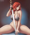 1girl big_breasts comic_book_character dynamite_comics female_focus female_only flowerxl high_res high_resolution long_hair mature mature_female red_hair red_sonja red_sonja_(comics) scalemail_bikini solo_female solo_focus