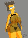  erect_nipples helen_lovejoy huge_breasts see-through the_simpsons thighs thong 