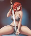 1girl big_breasts comic_book_character dynamite_comics female_focus female_only flowerxl high_res high_resolution long_hair mature mature_female red_hair red_sonja red_sonja_(comics) scalemail_bikini solo_female solo_focus