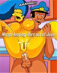 anal anus ass breasts cheating_wife cum cum_in_ass erect_nipples erection interracial lou_(simspons) marge_simpson milf nude orgasm_face pussy_juice pussy_lips shaved_pussy the_simpsons thighs yellow_skin