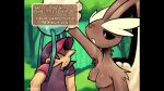 animated anthro dialogue furry gen_4_pokemon human lilmoonie lopunny male/female mp4 nintendo pok&eacute;mon_(species) pokemon pokemon_(species) rape sound video