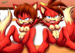  anus archie_comics ass barefoot bbmbbf big_breasts clones fiona_fox full_body mobius_unleashed palcomix pussy ribbon sega soles sonic_(series) sonic_the_hedgehog_(series) toes 