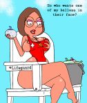  breasts_out_of_clothes dilf family_guy huge_breasts meg_griffin one-piece_swimsuit sbb swimsuit water_balloon 