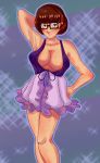  1girl bespectacled body_freckles breasts brown_hair clothed female female_human female_only freckles glasses human looking_at_viewer scooby-doo short_brown_hair short_hair solo standing thighs velma_dinkley 