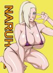  1girl 1girl abs big_breasts bikini blonde_hair blue_eyes breasts happy ino_yamanaka legs naruho naruto naruto_(series) pose sexy 