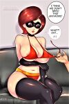  big_breasts boots bra erect_nipples gloves helen_parr mask panties the_incredibles thighs 