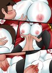  1boy 1girl breasts brown_hair head_between_breasts hekapoo marco_diaz massive_breasts nipples penis_in_pussy pussy red_hair sex star_vs_the_forces_of_evil vaginal zaicomaster14 
