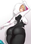 1girl ass aster_crowley big_ass big_breasts blonde_hair blue_eyes cameltoe comic_book_character female_focus female_only ghost_spider gwen_stacy high_res high_resolution looking_back marvel marvel_comics older older_female patreon patreon_paid patreon_reward short_hair solo_female solo_focus spider-gwen spider-man:_into_the_spider-verse spider-man_(series) superheroine thick_thighs young_adult young_adult_female young_adult_woman