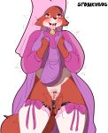  1girl 1girl 2016 anal_beads anthro anus blush breasts canine clitoris clothing disney fox fur furry headdress high_res jewelry lingerie maid_marian mammal necklace panting pussy pussy_juice robin_hood_(disney) sex_toy simple_background spunkubus tongue tongue_out vibrators white_background 