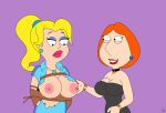  american_dad big_breasts bondage crossover family_guy francine_smith lois_griffin nano_baz nipples rope topless 
