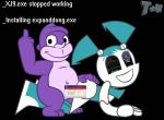  ass bonzi_buddy crossover edcognito gif gorilla jenny_wakeman middle_finger my_life_as_a_teenage_robot pointless_censoring primate robot tagme virus 