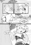  1girl 1girl anthro argento blush clothed clothing comic english_text footwear furry greyscale hedgehog mammal monochrome nipple_bulge open_mouth shoes sophie_(argento) sweat text wide_hips 