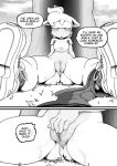  1girl 1girl anthro argento blush clothing comic english_text footwear furry greyscale hedgehog mammal masturbation monochrome open_mouth outside pants_around_one_leg pussy pussy_juice shoes sitting sophie_(argento) text thick_thighs 