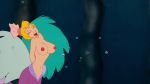  1girl andrina big_breasts blonde_hair breasts closed_eyes disney edit emeraldarcher_(artist) female_only lipstick mermaid nipples open_mouth smile the_little_mermaid tongue topless underwater 
