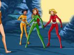 alex_(totally_spies) animated ass bikini carmen_(totally_spies) clover_(totally_spies) dark-skinned_female dark_skin fighting full_body gabby_(totally_spies) gif jeans long_hair mother_and_daughter older older_female running sam_(totally_spies) stella_(totally_spies) swimsuit totally_spies young_adult young_adult_female young_adult_woman