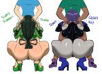  2_girls 2boys 2girls ass asui_tsuyu big_ass bottom_heavy coldarsenal crossover dark-skinned_male dat_ass dc dc_comics eastern_and_western_characters fellatio female green_hair grey_skin hand_on_head high_heels huge_ass large_ass leotard long_hair male male/female my_hero_academia oral purple_hair rachel_roth raven_(dc) short_hair squatting tagme teen_titans text thick_ass thick_thighs thighs thong tsuyu_asui white_background 