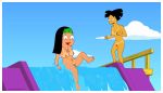  american_dad amy_wong breasts crossover futurama hayley_smith nipples nude pussy tan_line 
