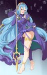  aqua_(fire_emblem_if) azura_(fire_emblem_fates) big_breasts blessed_lance breasts dancer exlic female fire_emblem fire_emblem_fates fire_emblem_if lance lance_(object) no_panties pussy solo songstress tease weapon 