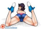  1girl ass cum cum_in_pussy cum_leaking female female_only generation_x gif jago_(artist) jubilation_lee jubilee looking_back marvel marvel_comics nude panties pussy shorts sneakers solo x-men 