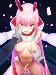  1boy 1girl 1girl :d aqua_eyes armpits bare_shoulders blush breast_grab breasts cowgirl_position darling_in_the_franxx girl_on_top grabbing groping hair_between_eyes half-closed_eyes hand_on_another&#039;s_face happy_sex high_resolution horns looking_at_viewer male medium_breasts nakadashi navel nipples open_mouth outstretched_arms pink_hair pov rbx_lamen semen semen_on_body semen_on_lower_body sex smile spoilers straddling tears vaginal zero_two_(darling_in_the_franxx) 