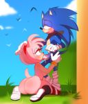  1girl 2018 5_fingers amy_rose anthro anthro_on_anthro anthrofied ass avian big_ass big_butt biped bird black_nose blue_balls blue_fur blue_penis blue_sky blue_tail blush bracelet breasts bubble_butt clothing cloud couple cum cum_drip cum_in_mouth cum_in_orifice cum_on_penis day digital_media_(artwork) dripping duo erection eyelashes fellatio female footwear fur furry gloves grass green_eyes hair hairband half-closed_eyes head_grab hedgehog higgyy jewelry kneel leg_wraps looking_pleasured male male/female mammal mostly_nude neckerchief open_mouth oral oral_sex orgasm outside penis pink_fur pink_hair pink_tail scarf sega sex shoes short_hair sideboob sky sonamy sonic_boom sonic_the_hedgehog standing tail testicles thick thick_ass thick_thighs video_games wide_hips wraps 