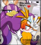  &lt;3 1girl age_difference anthro avian big_breasts bird blush breasts canine clothed clothing digitaldomain123 fox furry male male/female mammal miles_&quot;tails&quot;_prower one_eye_closed sega sonic_riders text topless wave_the_swallow wink 