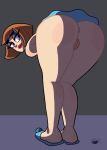  1_female 1girl anus ass bent_over big_ass big_butt bob_cut bottomless brown_hair bubble_ass bubble_butt butt clothed clothing danny_phantom dat_ass eyebrows eyelashes eyeliner female female_only hair human human_only lipstick looking_at_viewer looking_back madeline_fenton mom mommy mostly_nude mother nickelodeon parent pussy red_lipstick skirt slippers thick thick_ass thick_thighs upskirt vagina vanillabeeens wide_hips 