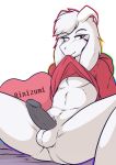 1boy alpha_channel anthro asriel_dreemurr black_penis caprine clothed clothing clothing_lift crackers erection furry goat humanoid_penis male male_only mammal monster muscles muscular penis presenting presenting_penis shirt shirt_lift simple_background solo testicles transparent_background undertale undertale_(series) video_games white_fur