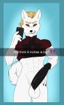  1boy anthro black_penis blonde_hair bottomless calheb-db canine clothed clothing crop_top english_text erection furry hair huge_penis humanoid_penis large_penis large_testicles looking_at_viewer male male_only mammal mirror muscular muscular_male orange_eyes penis selfpic shirt snapchat standing testicles text tight_clothing yaoi 