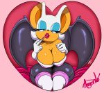  &lt;3 1girl 2018 anthro argento bat blue_eyes breasts cleavage clothed clothing digitaldomain123 eyelashes eyeshadow female female_only furry hair huge_breasts large_breasts lipstick looking_at_viewer makeup mammal membranous_wings rouge_the_bat sega simple_background sonic_(series) white_hair wings 