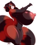  1girl 1girl 2018 anthro ass big_ass big_breasts breasts furry high_res huge_ass huge_breasts hyper hyper_breasts looking_at_viewer mammal red_panda ryousakai simple_background thick_thighs voluptuous white_background wide_hips 