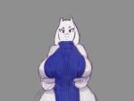  1girl 2010s 2018 animal_head animated anthro areola areolae bare_shoulders big_breasts black_eyes boss_monster bouncing_breasts breast_drop breasts breasts_bigger_than_head breasts_out caprine chelodoy chubby clothed clothing drawn dress female female_only flashing flashing_breasts fur furry gif goat grey_background horn horns huge_breasts long_ears looking_at_viewer mammal nipples puffy_nipples simple_background sketch small_nipples smooth_animation solid_color_background standing thick_thighs toriel tumblr unamused undertale video_games white_fur wide_hips 