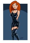  breasts kim_possible kimberly_ann_possible latex_dress latex_stockings thighs 