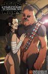  1girl ass chewbacca fuckit_(artist) grin hair hairy looking_at_viewer rey smile standing star_wars 