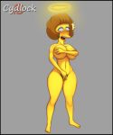  1girl breasts cydlock female maude_flanders nipples pussy the_simpsons 