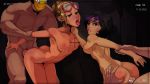  2_girls big_hero_6 foursome gogo_tomago hand_behind_back holding_hands honey_lemon multiple_girls nipples open_mouth polyle short_hair small_breasts standing standing_sex teen tongue tongue_out 